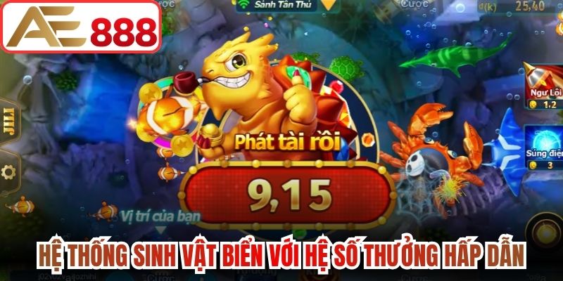 Hệ thống sinh vật biển với hệ số thưởng hấp dẫn
